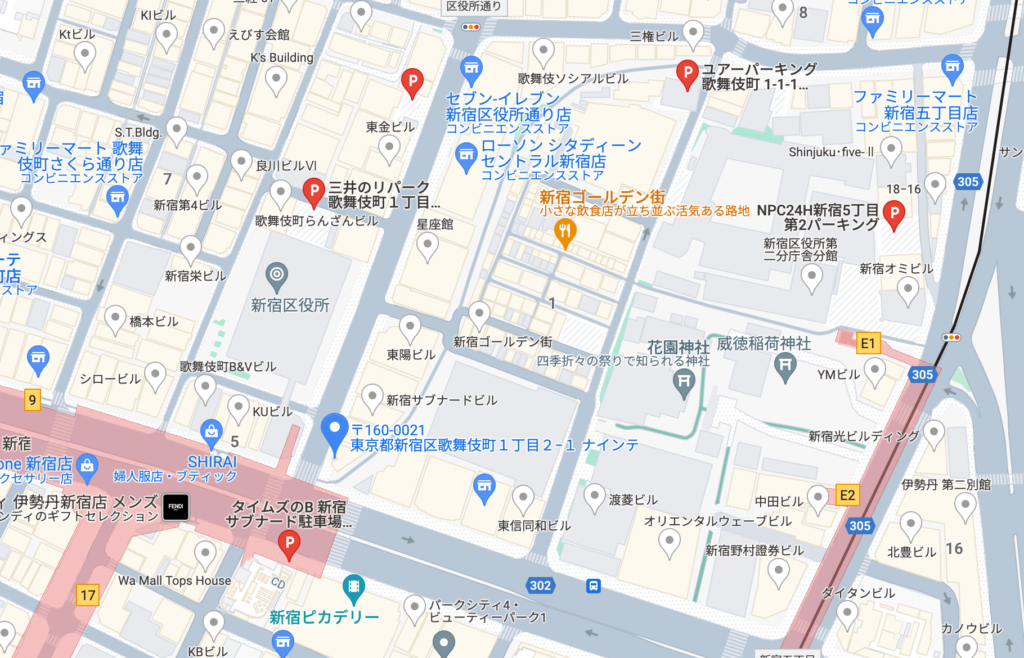 東京ノーストクリニック新宿院周辺の駐車場情報です。