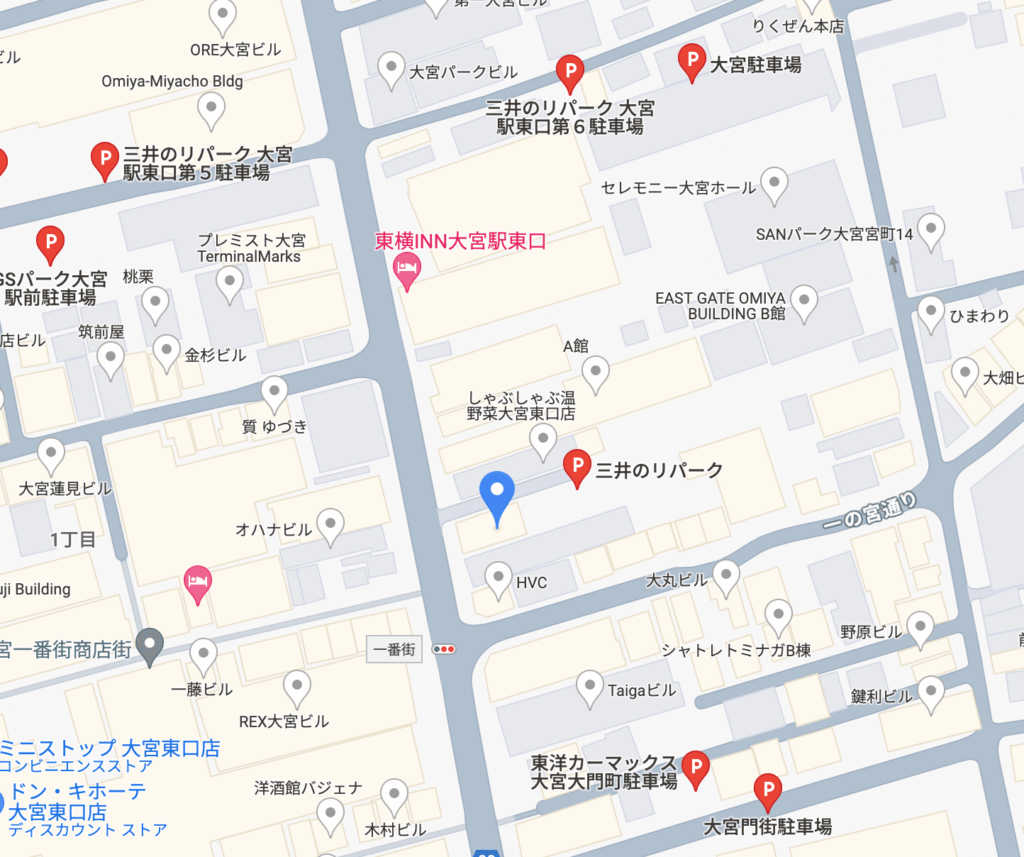 東京上野クリニック大宮医院周辺の駐車場情報です。